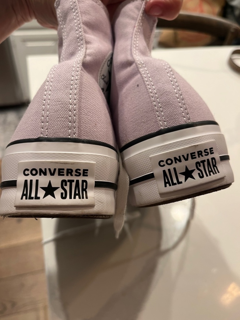 Converse Lavender High-Top Platform Sneakers - Picture 4 of 4